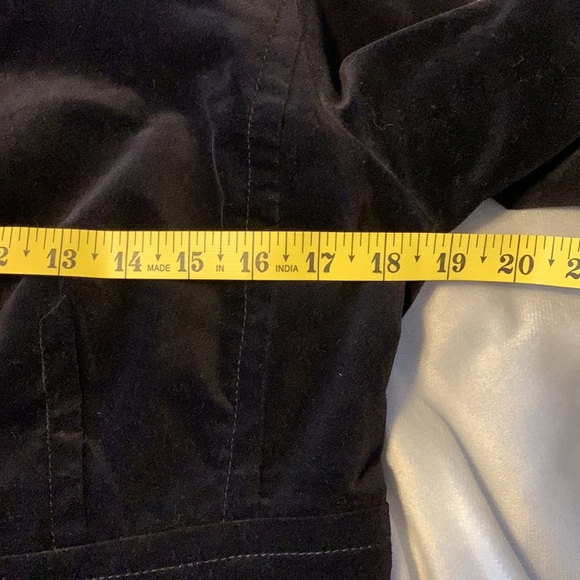 Talbots black velvet riding coat blazer size 8 petite 1 button button pockets - Picture 6 of 10